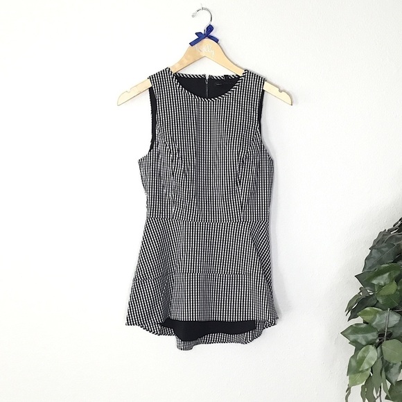 White House Black Market Tops - NWT White House Black Market Deliah Gingham Bodice Tank Top